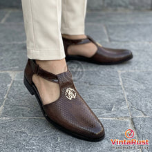 Load image into Gallery viewer, Premium Brown Leather Men's Peshawari Kheri