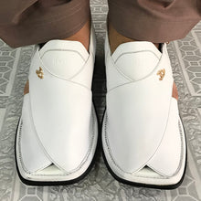 Load image into Gallery viewer, Pure White Kaptaan Peshawari Chappal