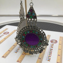 Load image into Gallery viewer, Purple Round Tribal style Earrings