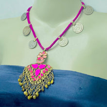 Load image into Gallery viewer, Purple Vintage Coins Pendant Necklace