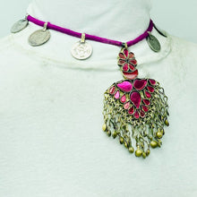 Load image into Gallery viewer, Purple Vintage Coins Pendant Necklace