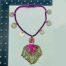 Load image into Gallery viewer, Purple Vintage Coins Pendant Necklace