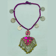Load image into Gallery viewer, Purple Vintage Coins Pendant Necklace
