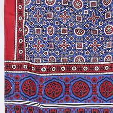 Load image into Gallery viewer, Red and Blue Cotton Sindhi Ajrak Shawl For Her