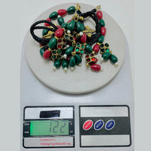 Load image into Gallery viewer, Red and Green Beaded Statement Choker Necklace