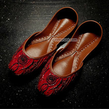 Load image into Gallery viewer, Red Beaded Handmade Bridal Shoes