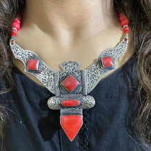 Load image into Gallery viewer, Red Tibetan Coral Gemstone Handmade Necklace