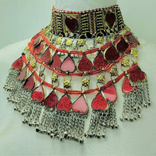 Load image into Gallery viewer, Red Heart Tribal Layered Choker Necklace