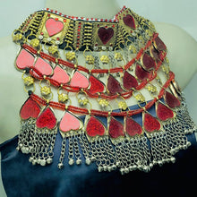 Load image into Gallery viewer, Red Heart Tribal Layered Choker Necklace