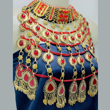 Load image into Gallery viewer, Red Oversized Layered Choker Necklace