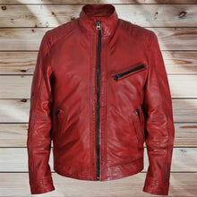 Load image into Gallery viewer, Classic Red Sheep Olpay Men's Leather Jacket