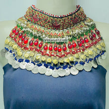 Load image into Gallery viewer, Red Stones With Vintage Coins Multilayer Choker Necklace