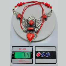 Load image into Gallery viewer, Red Tibetan Coral Gemstone Handmade Necklace