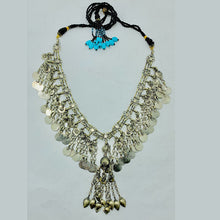 Load image into Gallery viewer, Silver Gypsy Kuchi Necklace With Vintage Coins