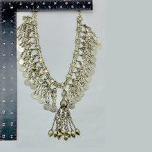 Load image into Gallery viewer, Silver Gypsy Kuchi Necklace With Vintage Coins