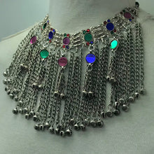 Load image into Gallery viewer, Silver Handmade Choker Necklace With Long Bells