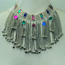 Load image into Gallery viewer, Silver Handmade Choker Necklace With Long Bells