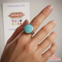 Load image into Gallery viewer, Handmade Silver Statement Boho Stone Ring