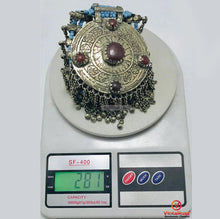 Load image into Gallery viewer, Silver Kuchi Big Nomadic Boho Necklace With Dangling Bells