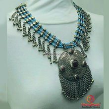Load image into Gallery viewer, Silver Kuchi Big Nomadic Boho Necklace With Dangling Bells