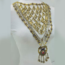 Load image into Gallery viewer, Silver Kuchi Multi Strands Bib Necklace