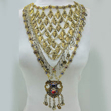 Load image into Gallery viewer, Silver Kuchi Multi Strands Bib Necklace