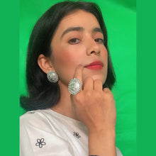 Load image into Gallery viewer, Silver Light Weight Earrings and Ring Set