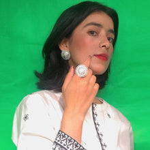 Load image into Gallery viewer, Silver Light Weight Earrings and Ring Set