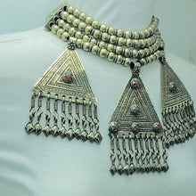 Load image into Gallery viewer, Silver Metal Beaded Chain Layered Necklace