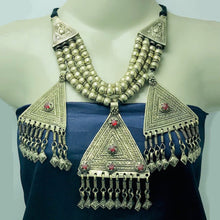 Load image into Gallery viewer, Silver Metal Beaded Chain Layered Necklace