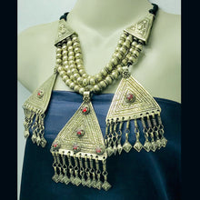 Load image into Gallery viewer, Silver Metal Beaded Chain Layered Necklace