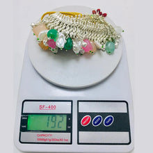 Load image into Gallery viewer, Silver Metallic Statement Choker Necklace With Multicolor Stones