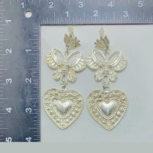 Load image into Gallery viewer, Handmade Silver Tone Heart Shaped Earrings