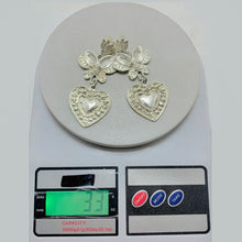 Load image into Gallery viewer, Handmade Silver Tone Heart Shaped Earrings