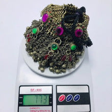 Load image into Gallery viewer, Statement Choker Necklace Long Silver Dangling Bells,CDB-01