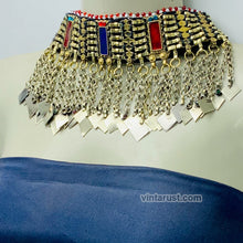 Load image into Gallery viewer, Statement Choker Necklace With Dangling Tassels