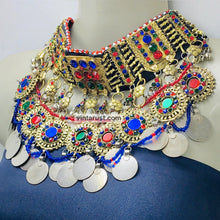 Load image into Gallery viewer, Statement Choker Necklace With Multicolor Glass Stones