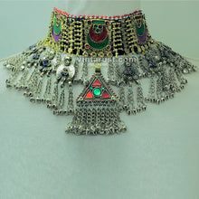 Load image into Gallery viewer, Statement Multicolor Kuchi Choker Necklace