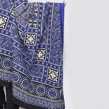 Load image into Gallery viewer, Traditional Blue Printed Multani Ajrak Shawl For Her