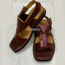 Load image into Gallery viewer, Traditional Panjedare Brown Peshawari Chappal