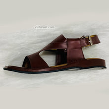 Load image into Gallery viewer, Traditional Panjedare Brown Peshawari Chappal