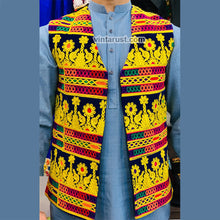 Load image into Gallery viewer, Traditional Waistcoat With Gold Embroidery