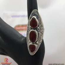Load image into Gallery viewer, Antique Kuchi Silver Boho Statement Ring