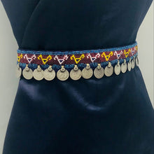 Load image into Gallery viewer, Tribal Belly Dance Belt With Dangling Coins