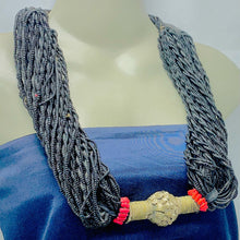 Load image into Gallery viewer, Tribal Black Beaded Layered Necklace