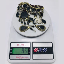 Load image into Gallery viewer, Tribal Black Stones Necklace With Earrings