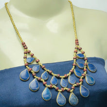 Load image into Gallery viewer, Tribal Lapis Lazuli Stone Choker Necklace
