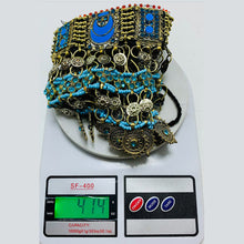 Load image into Gallery viewer, Handmade Tribal Turquoise Stone Choker Necklace