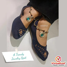 Load image into Gallery viewer, Tribal Coins and Glass Stone Bells Anklet Pair
