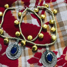 Load image into Gallery viewer, Tribal Coins and Glass Stone Bells Anklet Pair